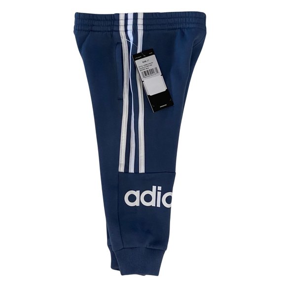 2T Toddler Sweatpants - Adidas 3 Stripes Toddler Fleece Lined Leggings - Dk Gray - Picture 7 of 7